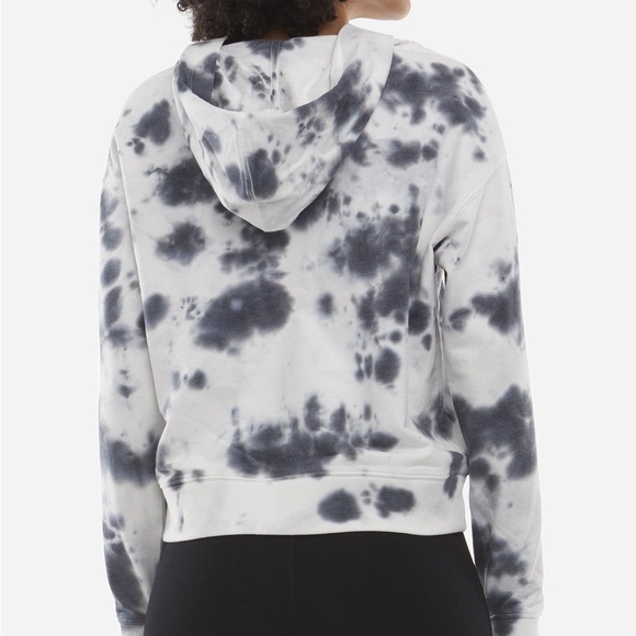 NWOT RARE Danskin Mottled Tie-Dye Hoodie in Black Salt Pattern Size M - Picture 3 of 10